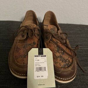 Tan and Brown Sneakers with Decorative Lacing and Textured Finish